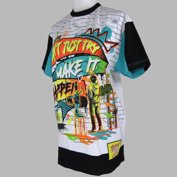 NWT Blac Leaf Men's Short Sleeve Pullover Graffiti Graphic Tee Size S (C1977) - Picture 4 of 9
